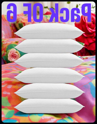 Urmila Creation White Pillow 6 Microfibre Solid Sleeping Pillow Pack of 6(White)