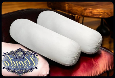 JAYOG ENTERPRISE Round Microfibre Solid Bolster Pack of 2(White)