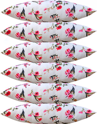 ACTOS Microfibre Floral Sleeping Pillow Pack of 6(White)