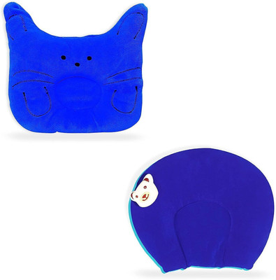 HouseOfCommon Polyester Fibre Solid Baby Pillow Pack of 2(Blue)