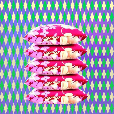 CATHROL Microfibre Sleeping Pillow Pack of 5 Solid(Pink)