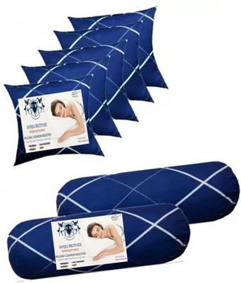SANJU BROTHER 2 Bolester 5 Cushion Microfibre Solid Bolster Pack of 7(Printed)