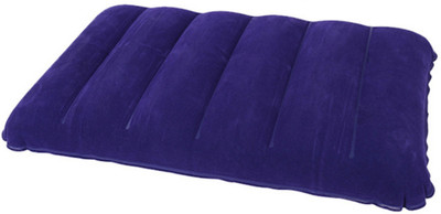 KS MART Fordable Comfortable And Cozy Velvet Soft Air Inflatable Pillow Polyester Fibre Solid Travel Pillow Pack of 1(Blue)