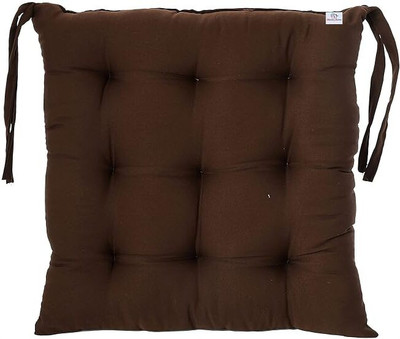 JAYAMBY Chairpad Polyester Fibre Solid Chair Pad Pack of 1(Brown)