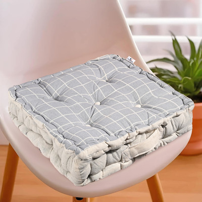 KUBER INDUSTRIES Microfibre Abstract Chair Pad Pack of 1(Grey)
