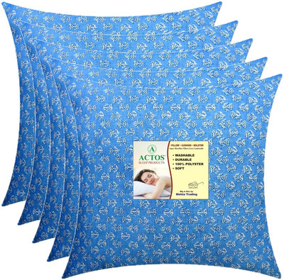ACTOS Microfibre Floral Cushion Pack of 5(Light Blue)