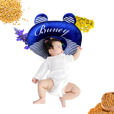 tag24 Mustard Seeds Baby Pillow Pack of 1 Solid Baby 

Pillow|0-18 M Kids|Infant Rai Pillow|Head Shaping Neck Support(Blue)