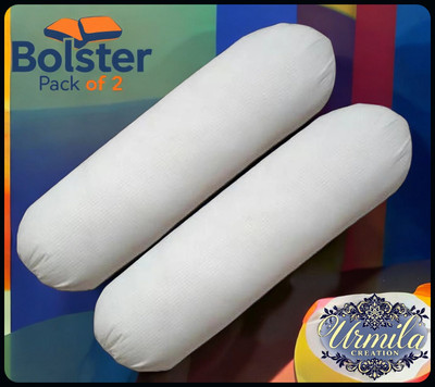 Urmila Creation Microfibre Bolster Pack of 2 Solid(White)
