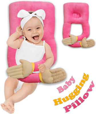 Hellobear Cotton Baby Pillow Pack of 1 Solid Hug pillow(Hot Pink)