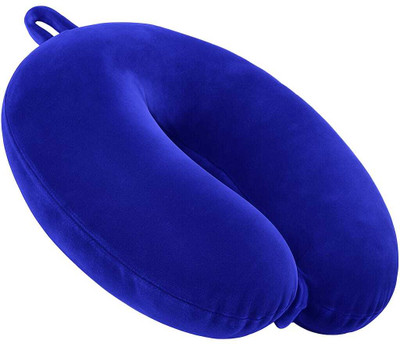 VISHAL TRADER Microfibre Travel Pillow Pack of 1 Solid u-shape cushion(Blue)