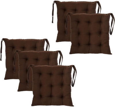 Barbican Microfibre Solid Chair Pad Pack of 5(Brown)
