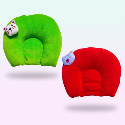 Joynap Cotton Toons & Characters Baby Pillow Pack of 2(Red & Green)