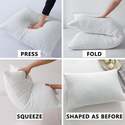 Maanisha Enterprises Polyester Fibre Sleeping Pillow Pack of 2 Solid Pillow Set || Comfort And Support Pillow(White)