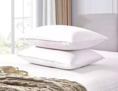 EIRINI LUXURY Microfibre Solid Sleeping Pillow Pack of 2(White)