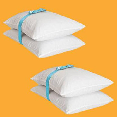 ROYALREOX Microfibre Sleeping Pillow Pack of 4 Solid(White)
