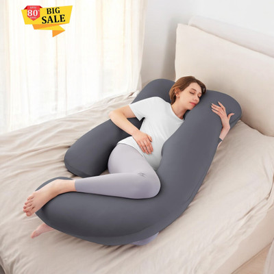 THUKRAN Polyester Fibre Solid Pregnancy Pillow Pack of 1(Grey)