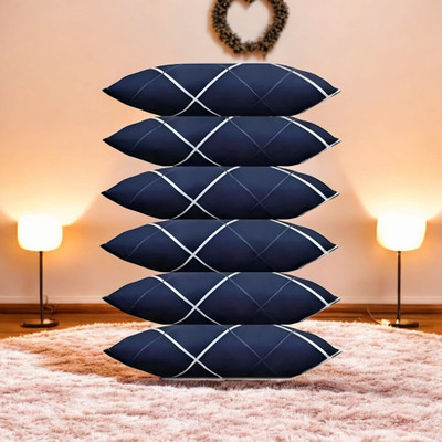 GZZZSD Microfibre Solid Sleeping Pillow Pack of 6(Blue)