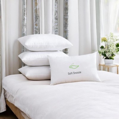 SOFT SNOOZE SOFT LUXURY Microfibre Solid Sleeping Pillow Pack of 4(White)