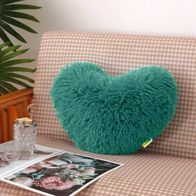 Cyuteenuts Valentine Heart shape pillow Microfibre Solid Cushion Pack of 1(Aqua green)