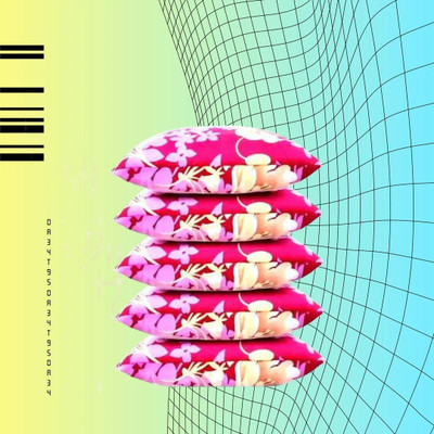 CATHROL Microfibre Sleeping Pillow Pack of 5 Solid(Pink)