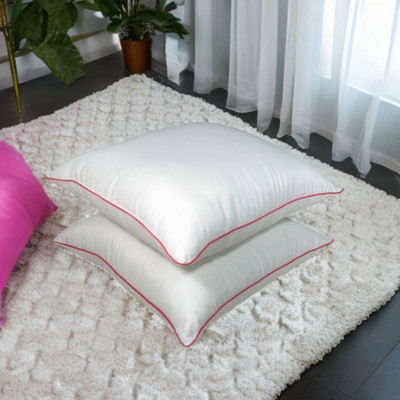 Snovii Microfibre Solid Cushion Pack of 2(White)