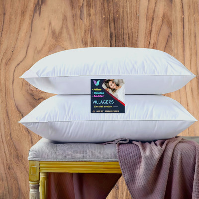 Gaulpastore LUXURY Polyester Fibre Abstract Sleeping Pillow Pack of 2(White)