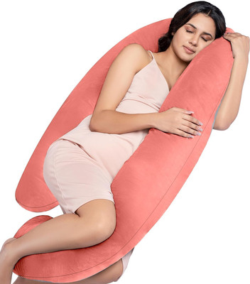 Hundur Store Microfibre Solid Pregnancy Pillow Pack of 1(Peach)