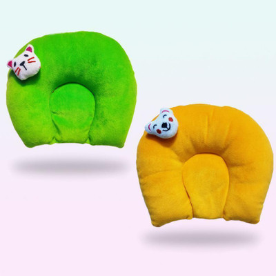 Little Bloom Cotton Toons & Characters Baby Pillow Pack of 2(Green & Yellow)