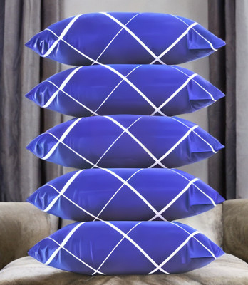 LIPONOS LUXURY Polyester Fibre Solid Sleeping Pillow Pack of 5(Blue)