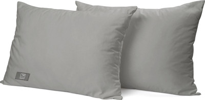 THE WOOD WHITE INDIA Microfibre Sleeping Pillow Pack of 2 Solid Set of 2. 16 x 24 Inches or 41 x 61 cm.(Silver)