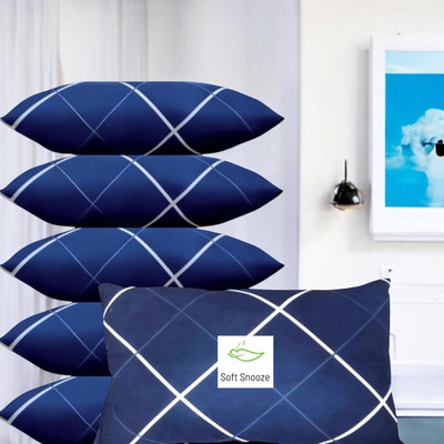 SOFT SNOOZE Soft Luxury Microfibre Abstract Sleeping Pillow Pack of 6(Blue)
