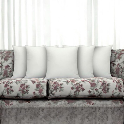 SOFT SNOOZE Soft Luxury Microfibre Solid Cushion Pack of 5(White)