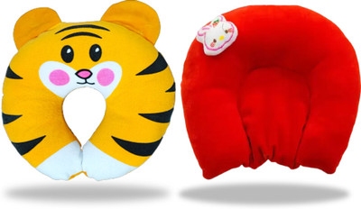 Chinmay Kids Polyester Fibre, Mustard Seeds Toons & Characters Baby Pillow Pack of 2(Yellow & Red)