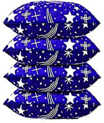 brightjex Microfibre Solid Sleeping Pillow Pack of 4(Blue Star)