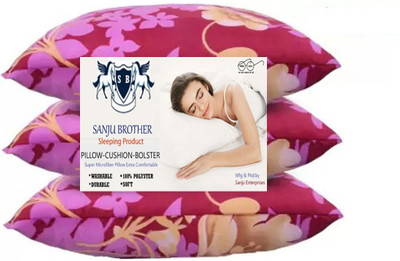 SANJU BROTHER LUXURY Microfibre Solid Sleeping Pillow Pack of 3(PINK & RED)