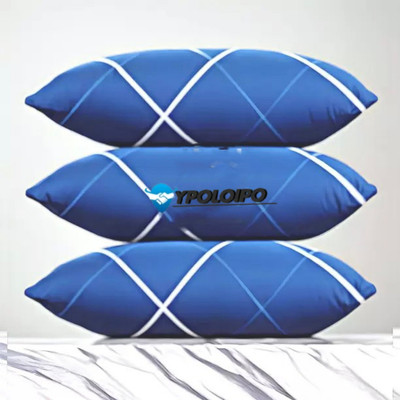 YPOLOIPO LUXURY Polyester Fibre Solid Sleeping Pillow Pack of 3(Blue)
