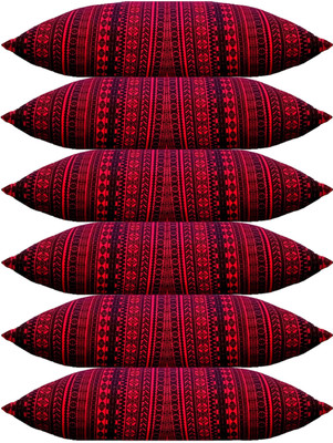 ACTOS Microfibre Geometric Sleeping Pillow Pack of 6(Maroon)