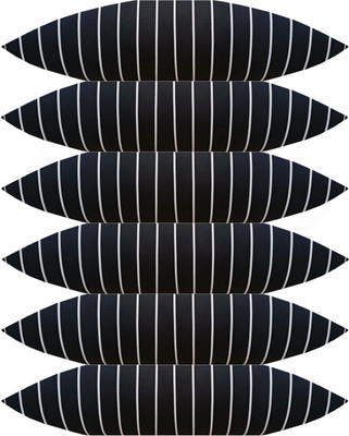 ACTOS Microfibre Stripes Sleeping Pillow Pack of 6(Black)