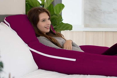 Mahadev Trader NA Polyester Fibre Solid Pregnancy Pillow Pack of 1(Purple)