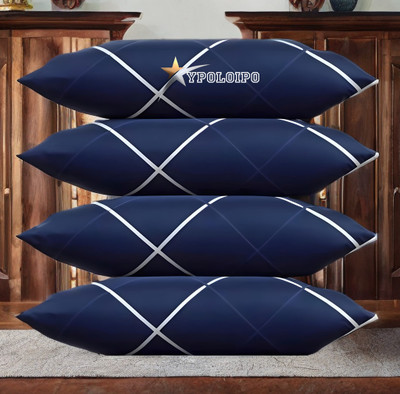 YPOLOIPO Polyester Fibre Sleeping Pillow Pack of 4 Solid LUXURY(Blue)