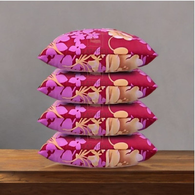 CATHROL Microfibre Abstract Sleeping Pillow Pack of 4(Pink)