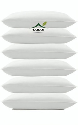 YABAN LUXURY Polyester Fibre Abstract Sleeping Pillow Pack of 6(White)
