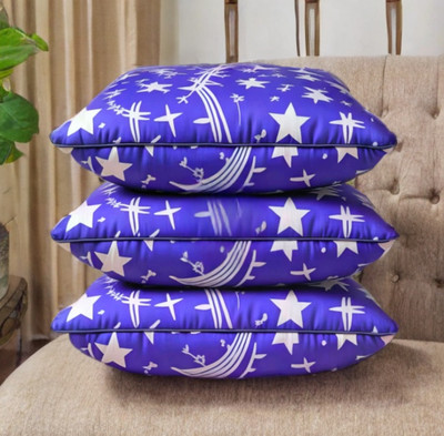 YPOLOIPO LUXURY Polyester Fibre Abstract Sleeping Pillow Pack of 3(Blue)