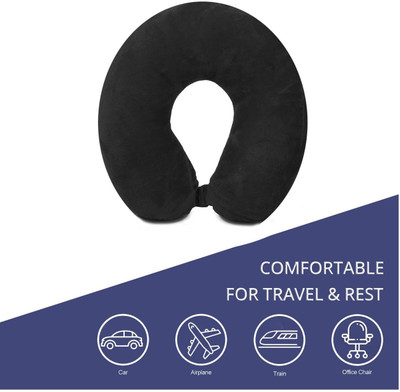 YASHTU Microfibre Travel Pillow Pack of 1 Solid Fashion(Black)