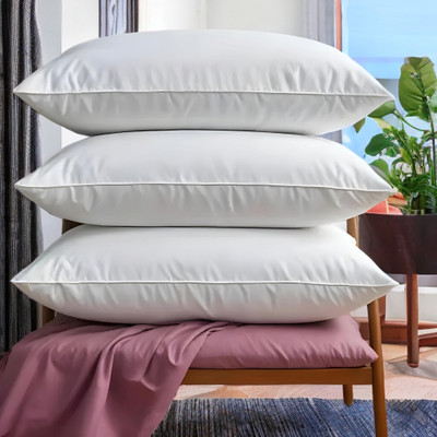 GUNVAR INDIA PRIVATE LIMITED LUXURY Polyester Fibre Solid Sleeping Pillow Pack of 3(White)