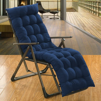 Kesar Desgins Multipurpose Long Chair Cushion for Rocking Chair, Office, Home & Indoor/Outdoor Microfibre Nature Chair Pad Pack of 1(Blue)