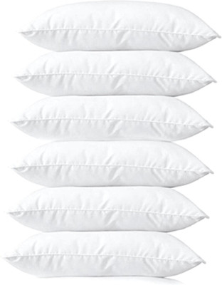 KVASTRA Microfibre Solid Sleeping Pillow Pack of 6(White)