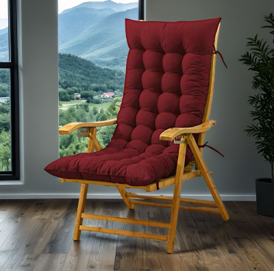 SOFT SNOOZE Microfibre Chair Pad Pack of 1 Solid Soft Luxury(Maroon)