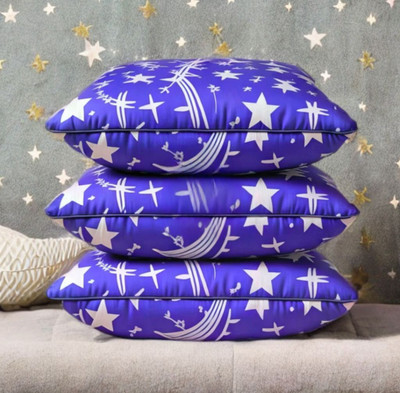 LIPONOS Polyester Fibre Sleeping Pillow Pack of 3 Abstract LUXURY(Blue)