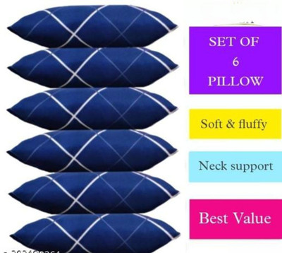 Urmila Creation Polyester Fibre Sleeping Pillow Pack of 6 Abstract LUXURY(Blue)
